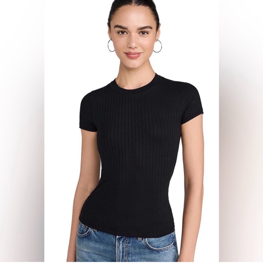 NWT - IRO Elonia Ribbed Neck Tee in BLACK size XS